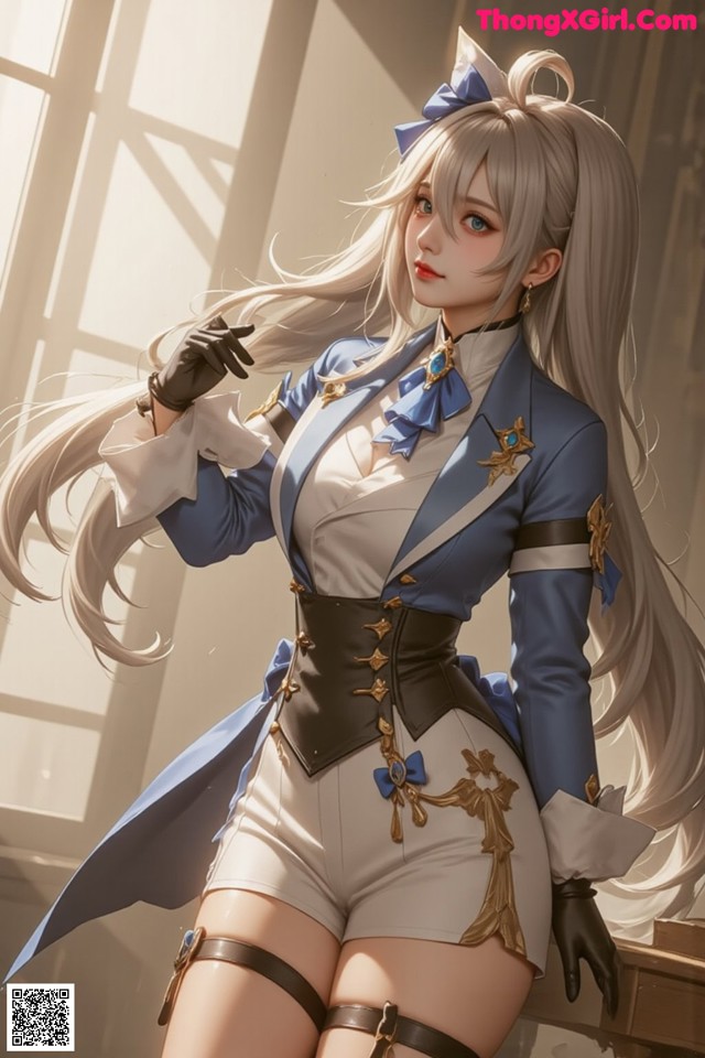 Hentai - Luminous Charm of the Aquatic Enchantress Set.2 20250126 Part 11 No.b98613 A woman with long white hair wearing a blue and white outfit.